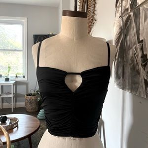 Urban Outfitters ✿ Ruched Black Cami